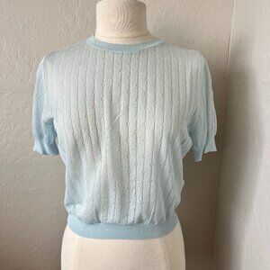 Zara Light Blue Knit Blouse